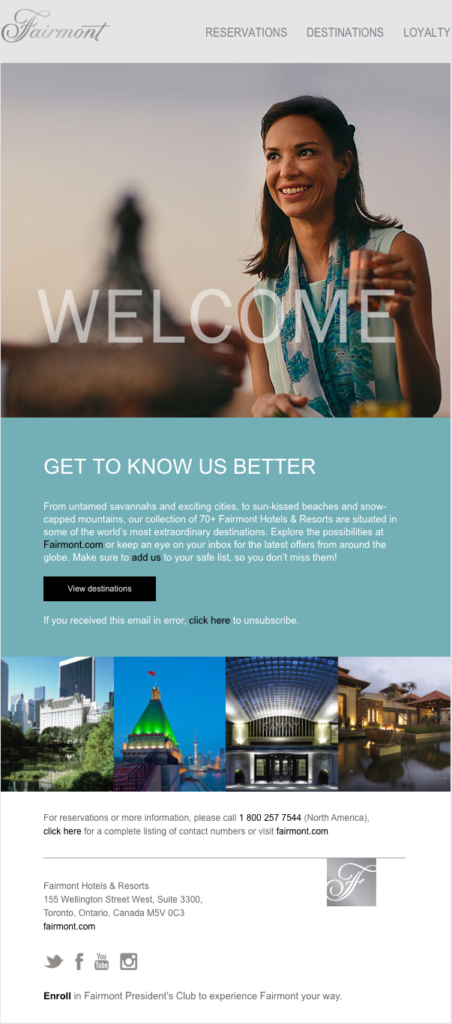Fairmont-Welcome-Email